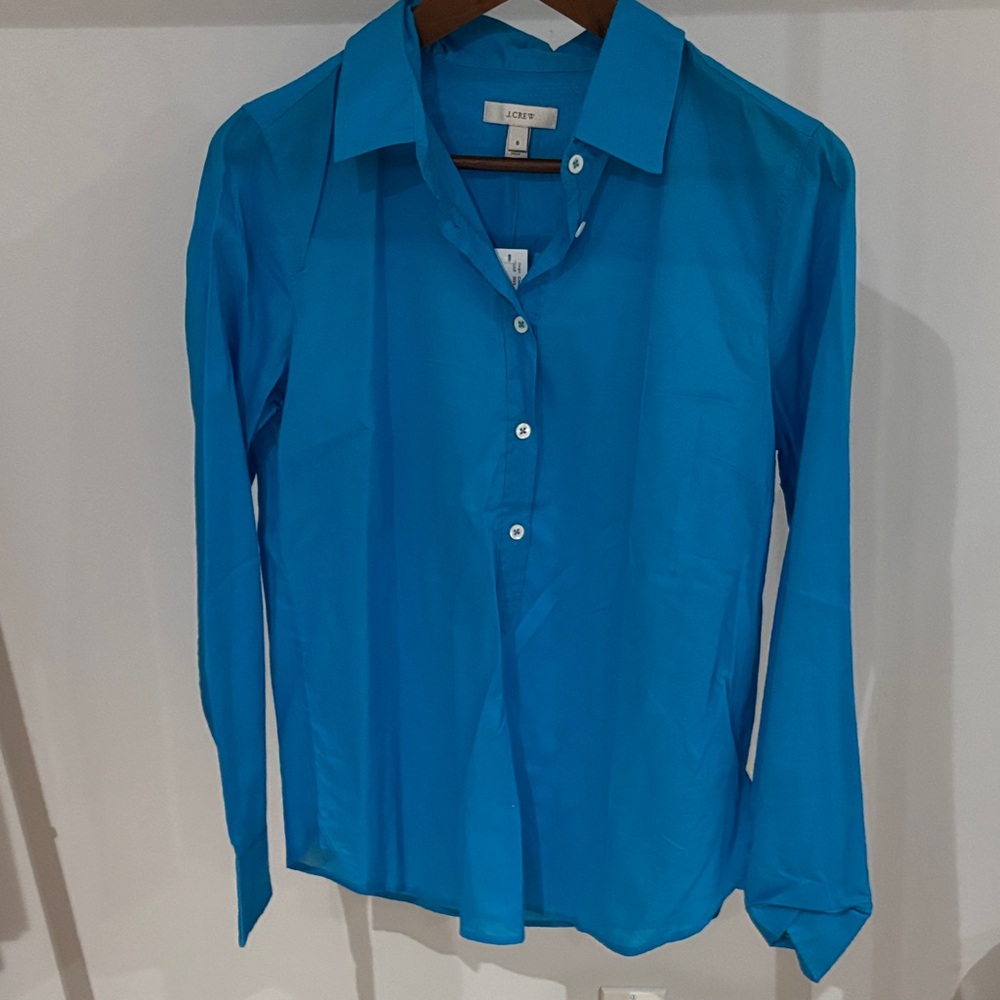 J. Crew Bright Blue Button-Down Shirt - Picture 1 of 3